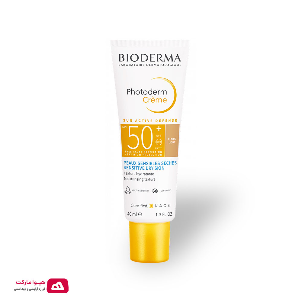 ضد آفتاب فتوردم بایودرما SPF50+ رنگ روشن پوست خشک و حساس