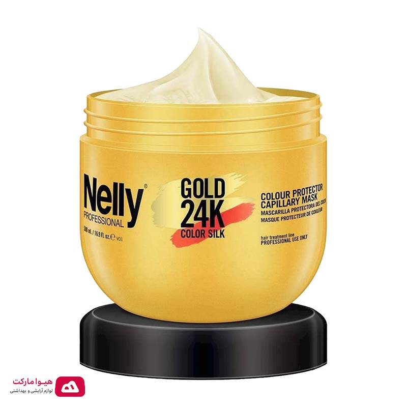 ماسک محافظ موهای رنگ شده نلی Nelly تثبیت رنگ سری گلد 24K